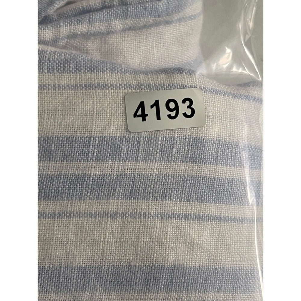 Sigrid Olsen Dress Women Large Blue Striped Linen Sleeveless Midi Shift Slits - Picture 10 of 11